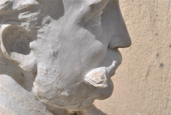 Marble Bust, Gentleman with Moustache, 19th Century-SYQ-944762