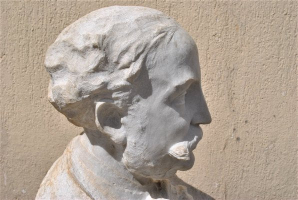 Marble Bust, Gentleman with Moustache, 19th Century-SYQ-944762