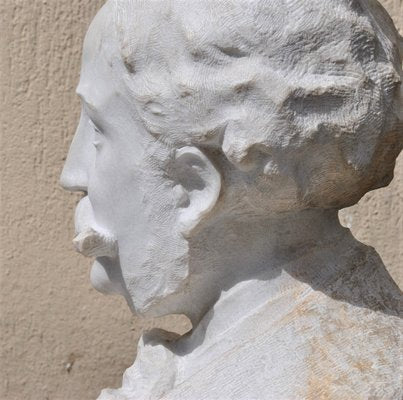 Marble Bust, Gentleman with Moustache, 19th Century-SYQ-944762