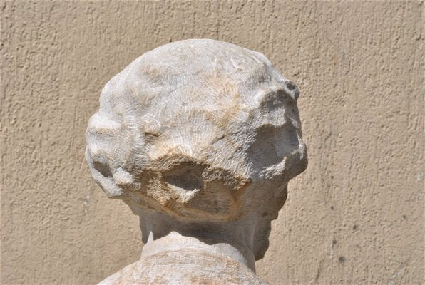 Marble Bust, Gentleman with Moustache, 19th Century-SYQ-944762