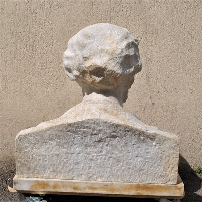 Marble Bust, Gentleman with Moustache, 19th Century-SYQ-944762