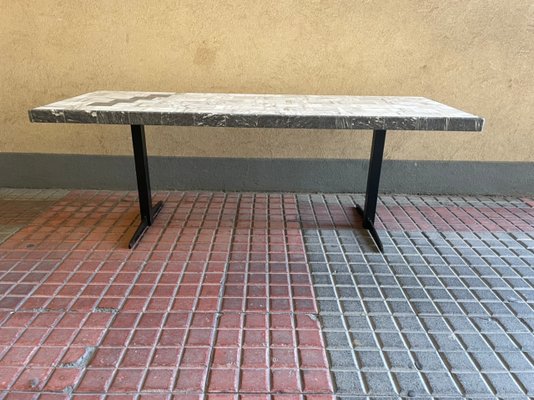 Marble & Iron Coffee Table-YVY-1389625