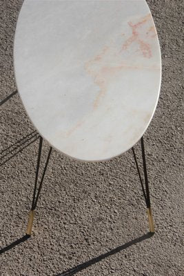 Marble, Metal, and Brass Coffee Table, 1950s-EH-563805