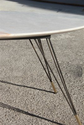 Marble, Metal, and Brass Coffee Table, 1950s-EH-563805