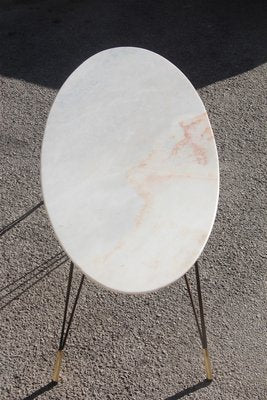 Marble, Metal, and Brass Coffee Table, 1950s-EH-563805