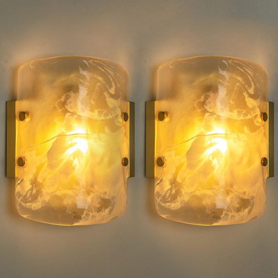 Marble & Murano Glass Wall Light Fixture from Hillebrand, 1960s-VDW-1436931