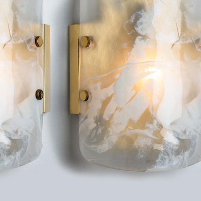 Marble & Murano Glass Wall Light Fixture from Hillebrand, 1960s-VDW-1436931