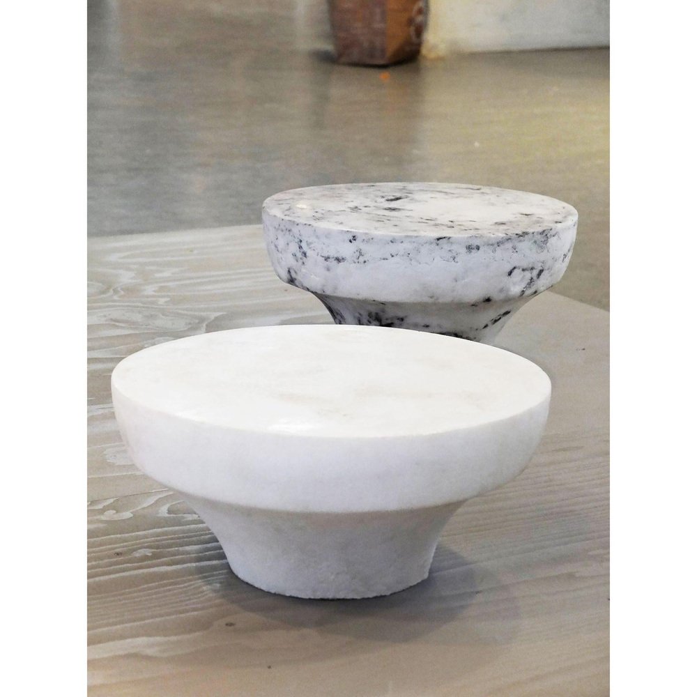 Marble Salt Meditation Stool by Roxane Lahidji