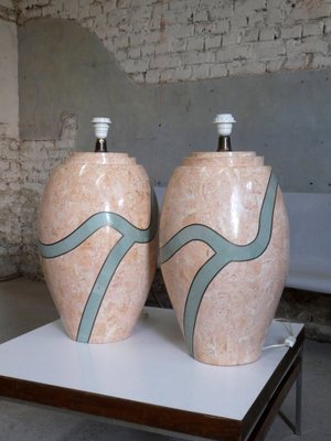 Marble Table Lamps, 1980s, Set of 2-QAV-1726383