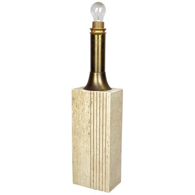 Marble Travertine & Brass Table Lamp by Fratelli Mannelli, Italy, 1970-LYQ-1171652