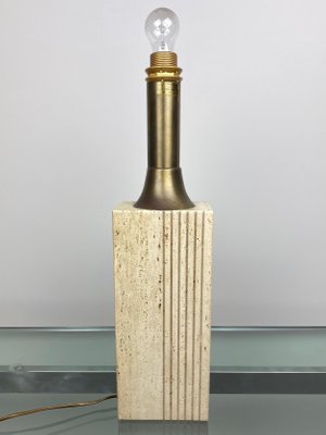 Marble Travertine & Brass Table Lamp by Fratelli Mannelli, Italy, 1970-LYQ-1171652