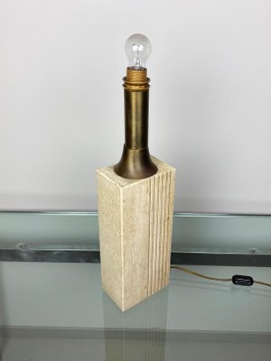 Marble Travertine & Brass Table Lamp by Fratelli Mannelli, Italy, 1970-LYQ-1171652