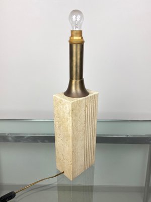 Marble Travertine & Brass Table Lamp by Fratelli Mannelli, Italy, 1970-LYQ-1171652