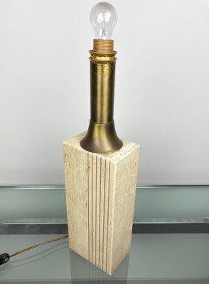 Marble Travertine & Brass Table Lamp by Fratelli Mannelli, Italy, 1970-LYQ-1171652