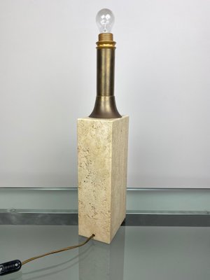 Marble Travertine & Brass Table Lamp by Fratelli Mannelli, Italy, 1970-LYQ-1171652