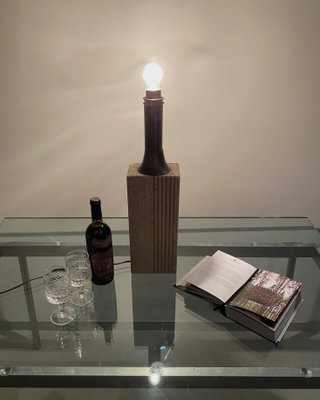 Marble Travertine & Brass Table Lamp by Fratelli Mannelli, Italy, 1970-LYQ-1171652