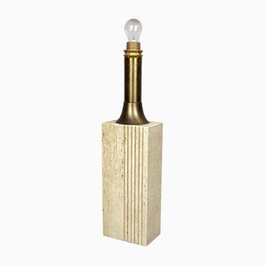 Marble Travertine & Brass Table Lamp by Fratelli Mannelli, Italy, 1970-LYQ-1171652