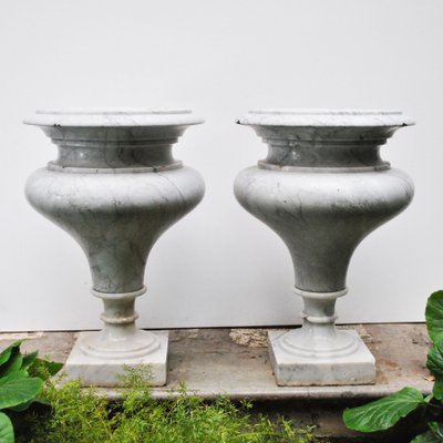 Marble Vases, 1980s, Set of 2-JQO-690417