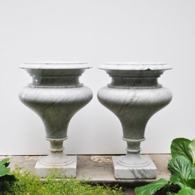 Marble Vases, 1980s, Set of 2-JQO-690417