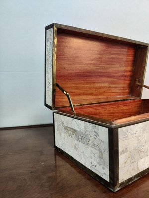 Marble, Wood and Brass Box from Maitland Smith, 1970s-JJT-828253