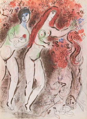 Marc Chagall, Adam, Eve and the Forbidden Fruit, Lithograph, 1960-ZCI-2032712