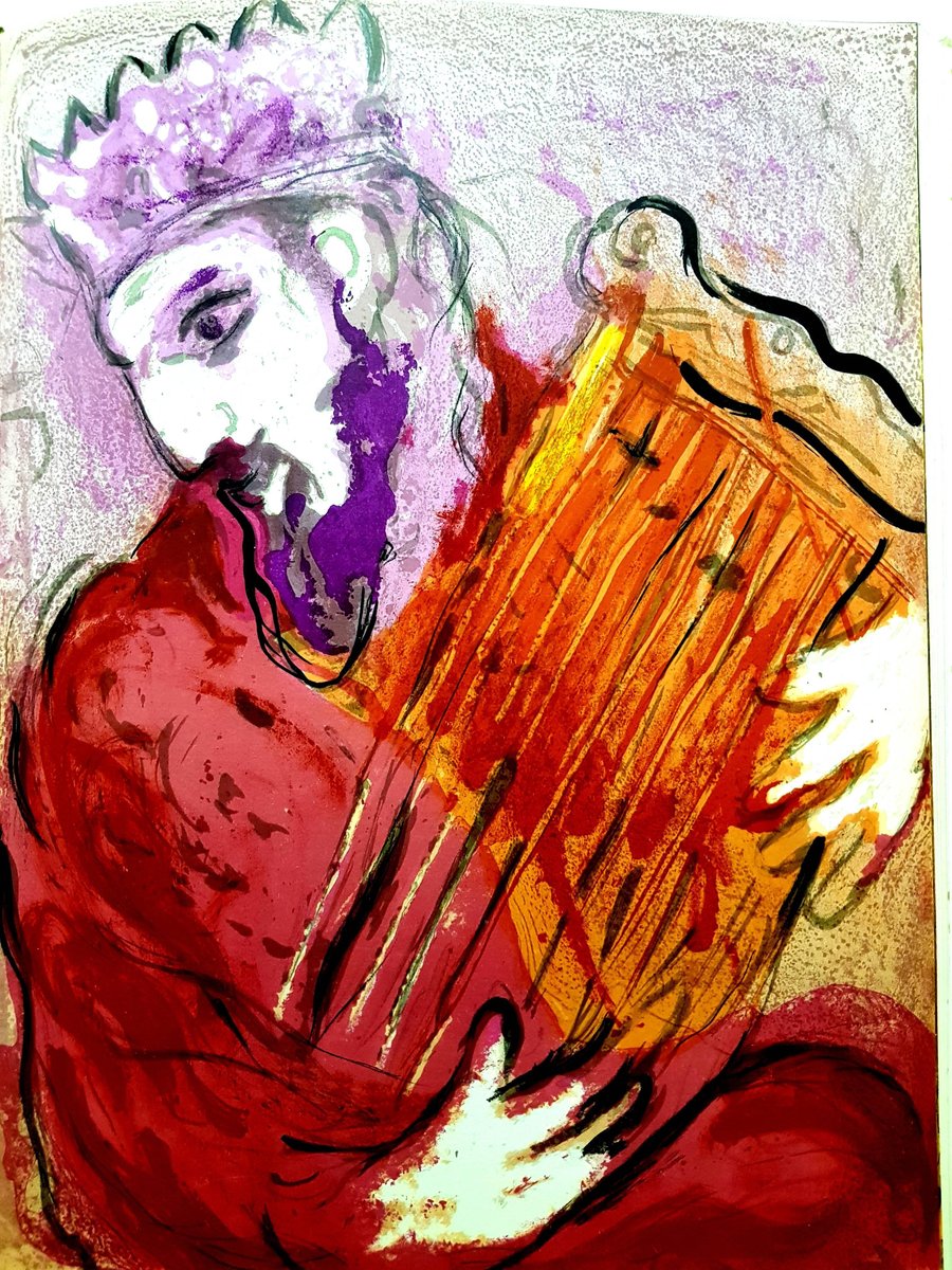 Marc Chagall - Colorful Bible King - Original Lithograph 1956