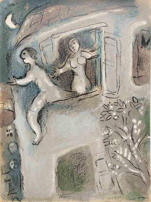 Marc Chagall, David Saved by Michal, Lithograph, 1960-ZCI-2032703