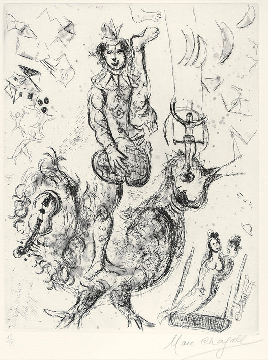 Marc Chagall, Le Clown Acrobate, Etching and Aquatint, 1967