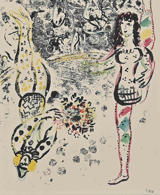 Marc Chagall, Le Jeu des Acrobates, Lithograph, 1963