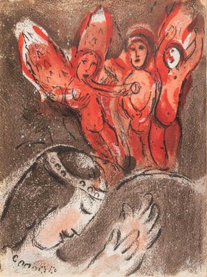 Marc Chagall, Sarah and the Angels, Lithograph, 1960-ZCI-2032706