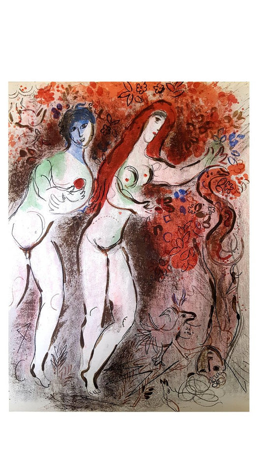 Marc Chagall - The Bible - Adam and Eve - Original Lithograph 1960