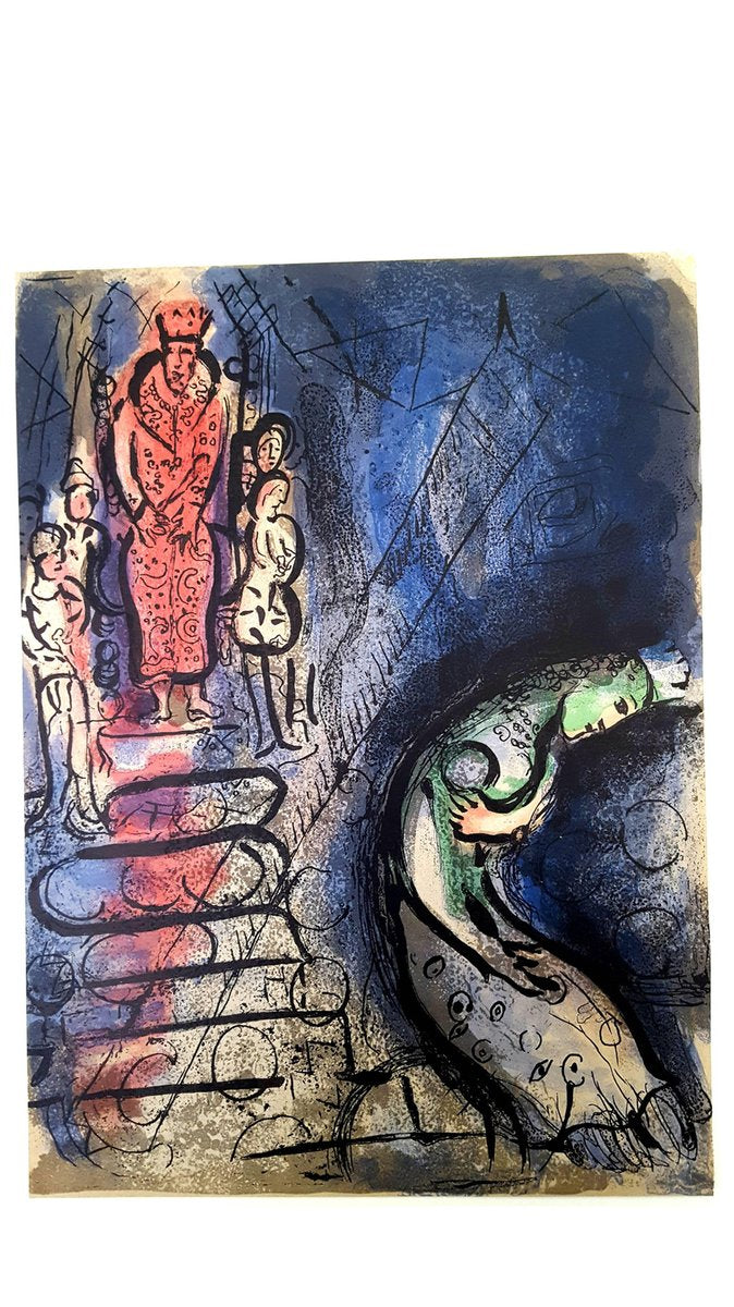 Marc Chagall - The Bible - Ahasuerus Sends Vasthi Away - Original Lithograph 1960