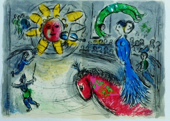 Marc Chagall, The Horse in the Red Sun, 1979, Original Lithograph-KHH-2028525