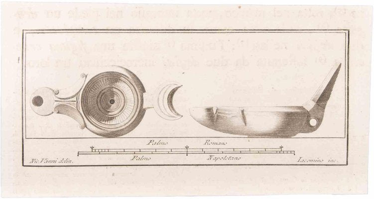 Marcantonio Iacomino, Oil Lamp, Etching, 18th Century-ZCI-1760592