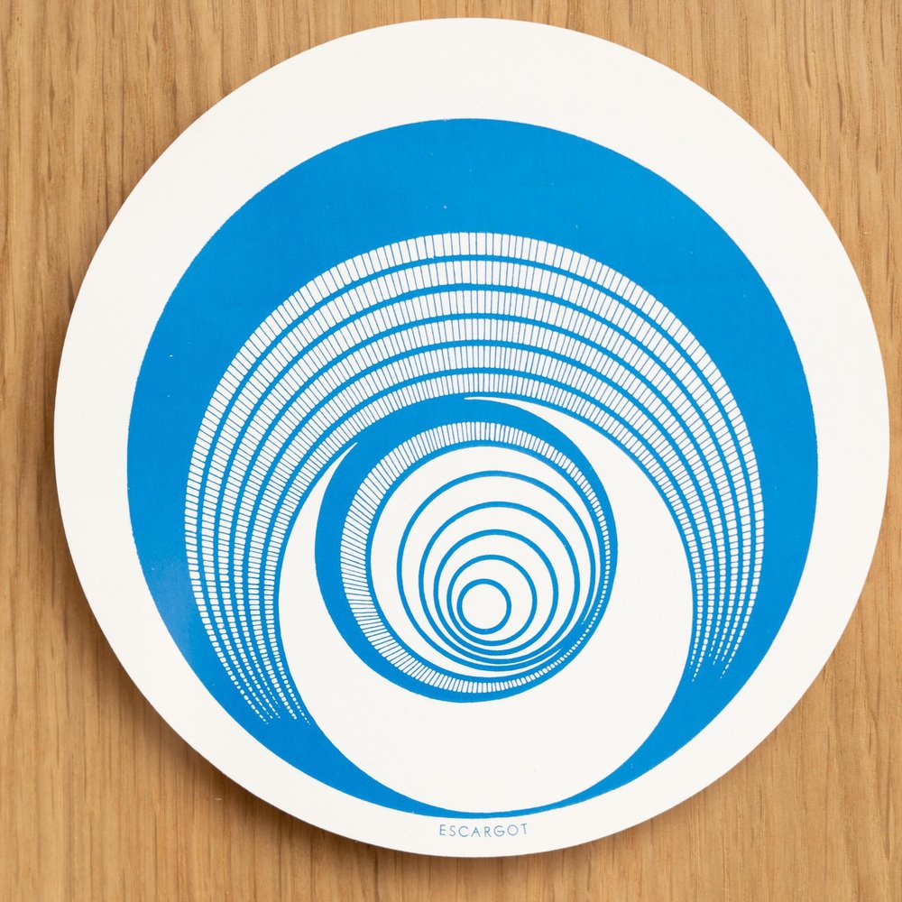 Marcel Duchamp, Blue Escargot Rotorelief from Konig Series 133, 1987, Wood