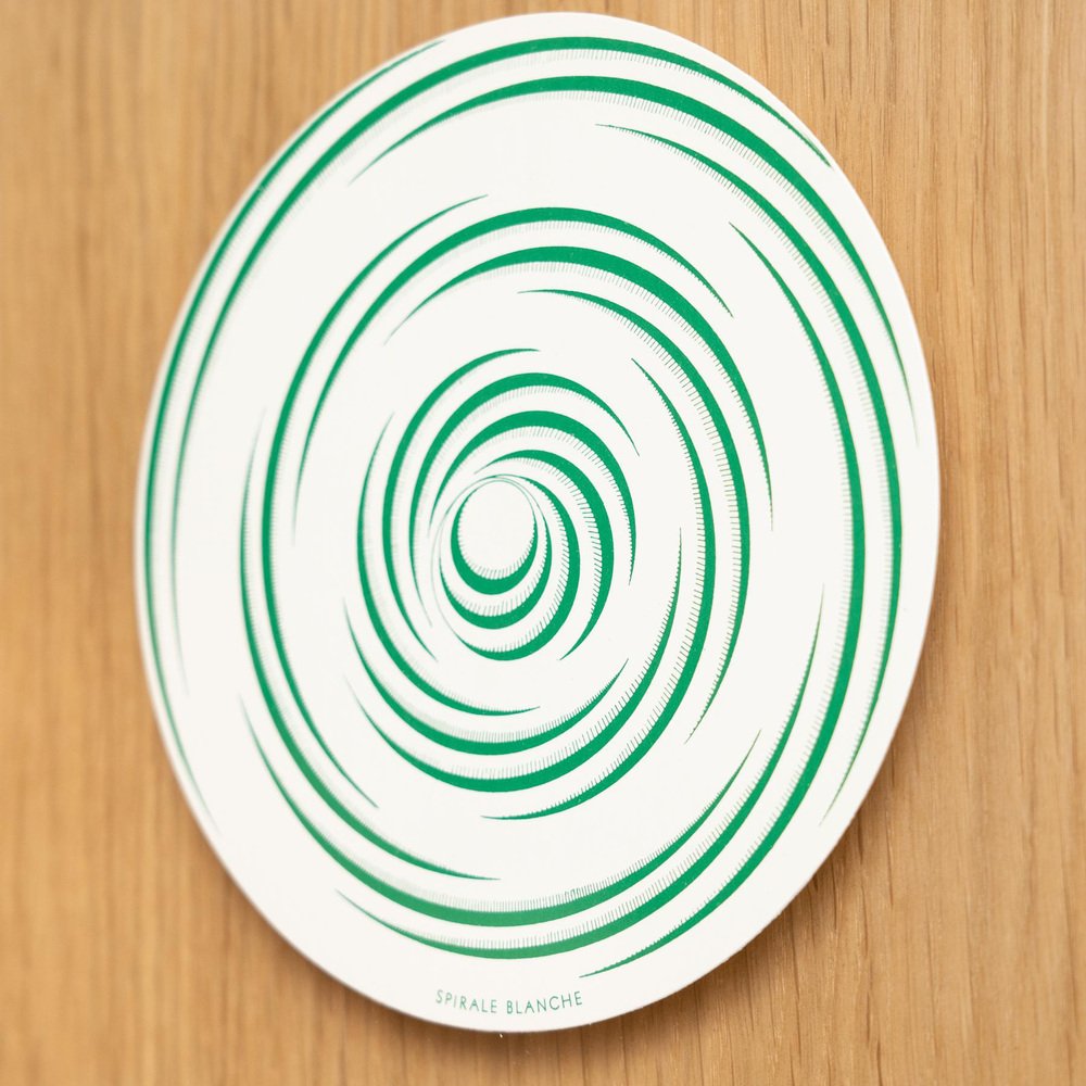 Marcel Duchamp, Green White Spirale Blanche Rotorelief from Konig Series 133, 1987, Wood