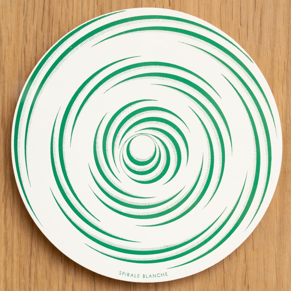 Marcel Duchamp, Green White Spirale Blanche Rotorelief from Konig Series 133, 1987, Wood