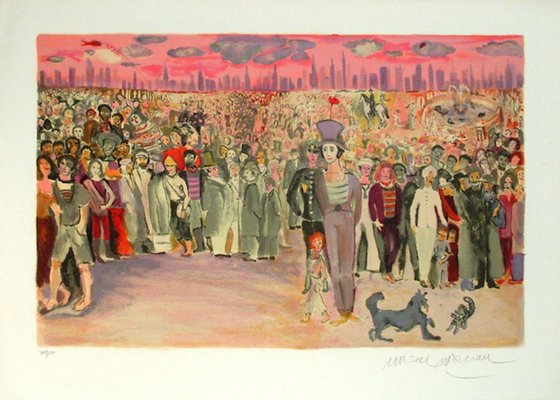 Marcel Marceau, Bip Et La Foule, 1981, Lithograph on Arches Paper-FMZ-1179847