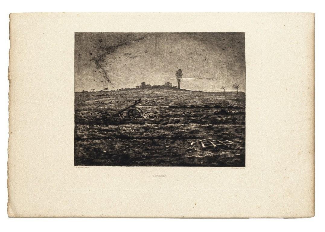 Marcel Roux after Jean François Millet, Novembre, Late 19th Century, Etching