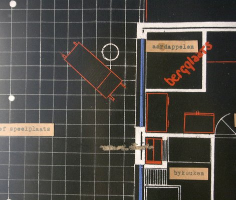 Marcel Seger, Art Deco Bauhaus Villa Blueprint and Drawing, 1932, Charcoal & Pastel on Paper, Set of 2-GUT-2034595