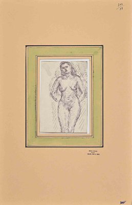 Marcel Spranck, Nude of Woman, China Ink and Pencil, Early 20th-Century-ZCI-1268878