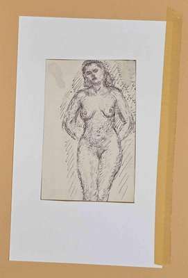 Marcel Spranck, Nude of Woman, China Ink and Pencil, Early 20th-Century-ZCI-1268878