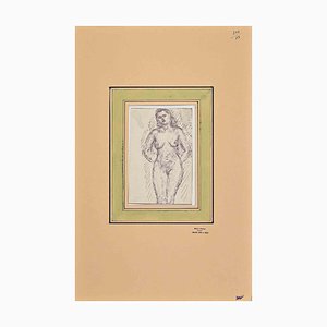 Marcel Spranck, Nude of Woman, China Ink and Pencil, Early 20th-Century-ZCI-1268878