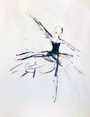 Marcela Zemanova, Arabesque, 2021, Ink on Paper, Framed-QNR-1087804