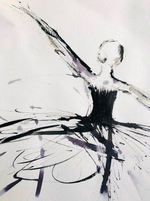 Marcela Zemanova, Arabesque, 2021, Ink on Paper, Framed-QNR-1087804