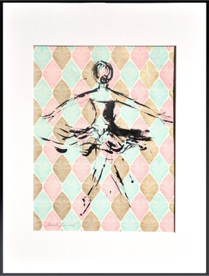 Marcela Zemanova, Ballerina I, 2021, Ink on Fine Art Paper, Framed-QNR-1095273