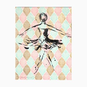 Marcela Zemanova, Ballerina I, 2021, Ink on Fine Art Paper, Framed-QNR-1095273