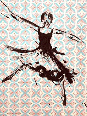 Marcela Zemanova, Ballerina II, 2021, Ink on Paper, Framed-QNR-1087805