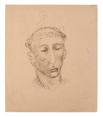 Marcello Ciampolini - Head of Man - Original Pen and Pencil on Paper - 1946-ZCI-872359