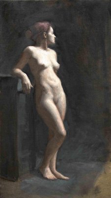 Marco Fariello, Nude of Klaudia from One Side, Oil Painting, 2021-ZCI-1775732